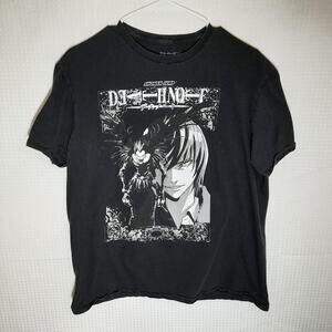 Death Note Size L T-Shirt Mens Shonen Jump Anime Ryuk Light Black Graphic Tee